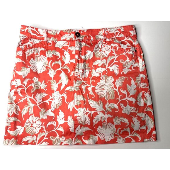 Charter Club Coral Floral Print Skort Womens Size 16 - Picture 1 of 10